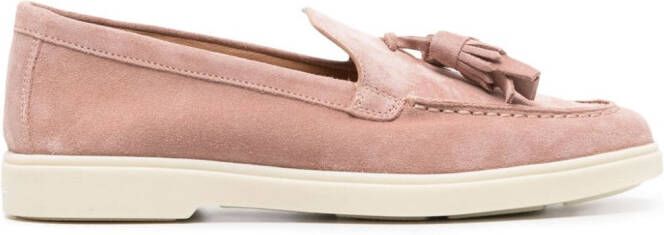 Santoni Suède loafers Roze