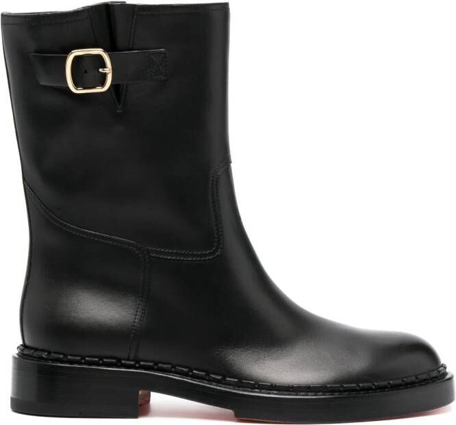 Santoni zip-up leather ankle boots Zwart