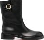 Santoni zip-up leather ankle boots Zwart - Thumbnail 1