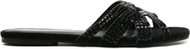 Sarah Chofakian Alix slippers met studs Zwart