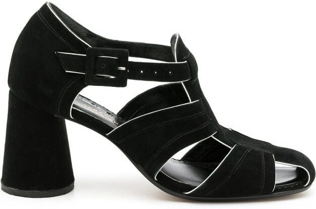 Sarah Chofakian Austin gekooide pumps Zwart