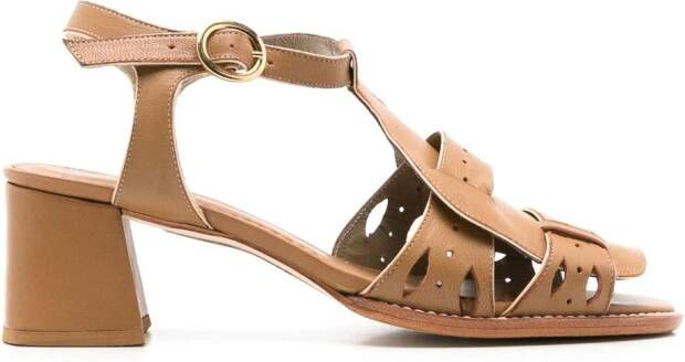 Sarah Chofakian Bastien leren sandalen Bruin