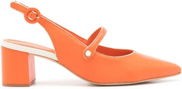 Sarah Chofakian Bertha pumps met puntige neus Oranje