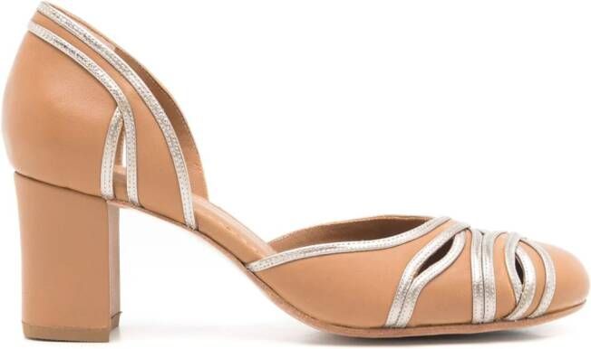 Sarah Chofakian Brive leren pumps Bruin