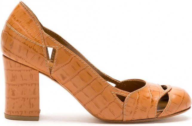 Sarah Chofakian Bruxelas leren pumps Oranje