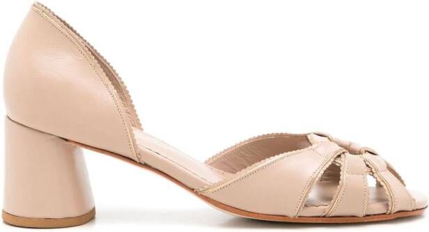 Sarah Chofakian Carrie pumps met open teen Beige