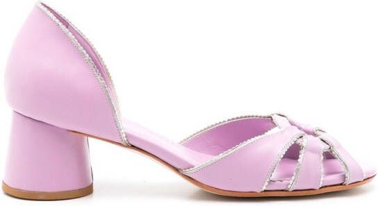 Sarah Chofakian Carrie leren sandalen Paars