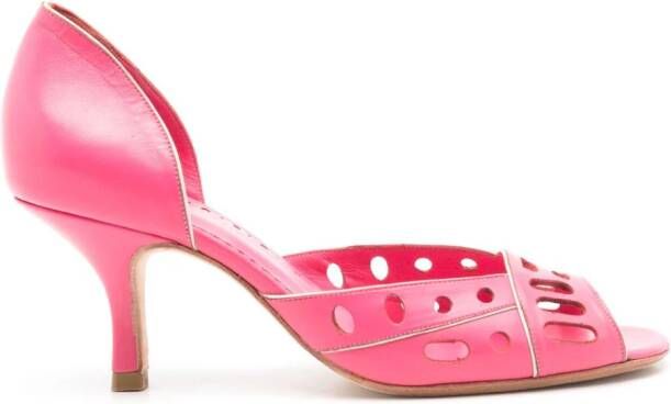 Sarah Chofakian Chanbon leren pumps Roze