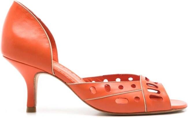 Sarah Chofakian Chanbon pumps met open neus Oranje