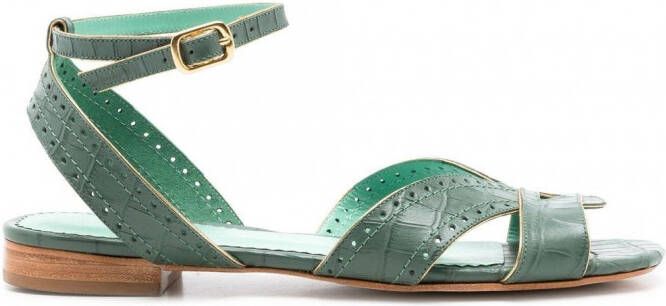Sarah Chofakian Chemesier sandalen met enkelbandje Groen