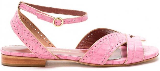 Sarah Chofakian Chemisier leren sandalen Roze