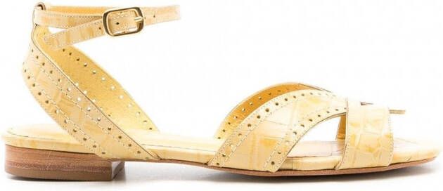 Sarah Chofakian Chemisier sandalen met open neus Geel