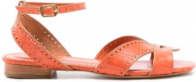 Sarah Chofakian Chemisier sandalen met open neus Oranje