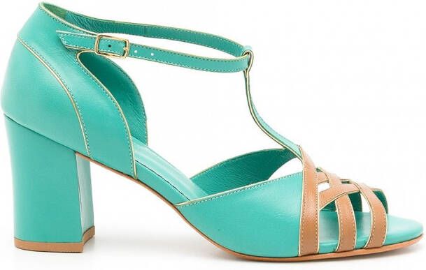 Sarah Chofakian Chiara sandalen met colourblocking Blauw