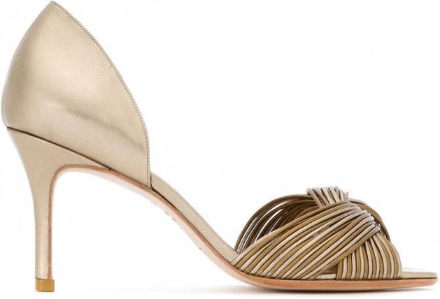 Sarah Chofakian Colagem pumps met open neus Goud