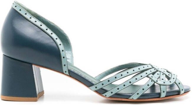 Sarah Chofakian Cordelia sandalen met gekruiste bandjes Blauw