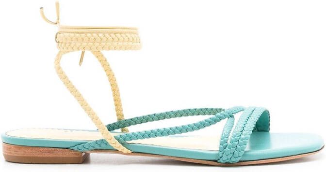 Sarah Chofakian Courtney sandalen met gevlochten bandje Blauw