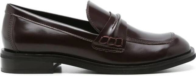 Sarah Chofakian Eliza leren loafers Bruin