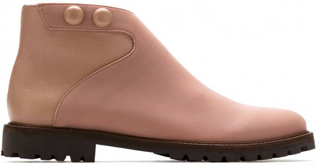 Sarah Chofakian enkellaarzen met gesp Roze