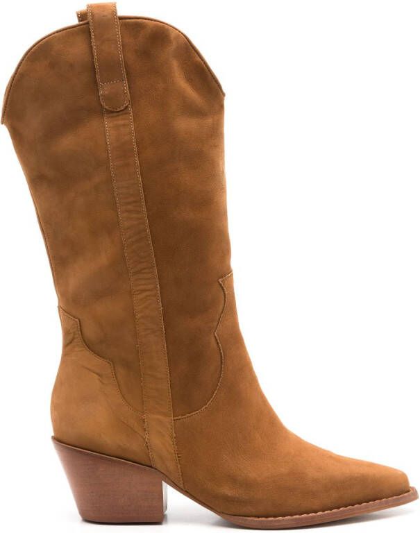 Sarah Chofakian Estee 50mm suede boots Bruin