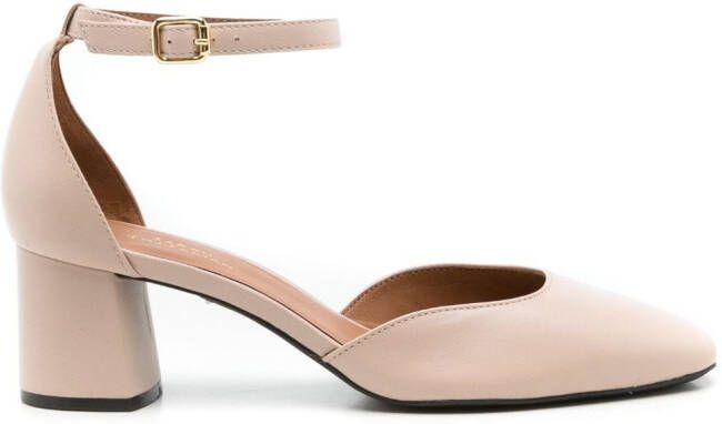 Sarah Chofakian Florence pumps met blokhak Beige