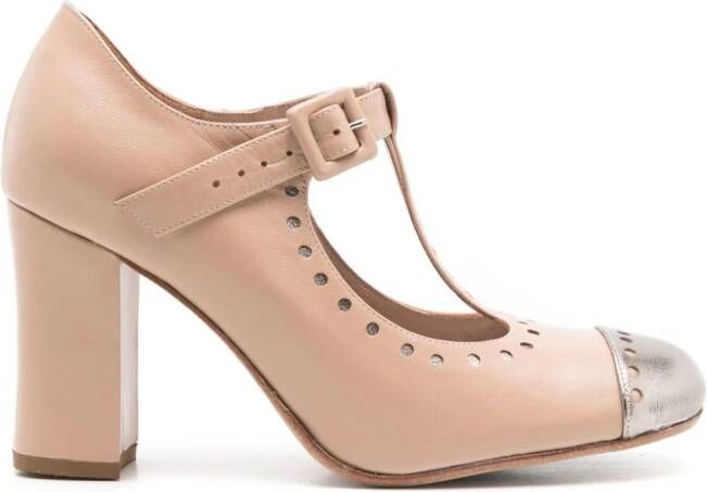 Sarah Chofakian Gabrielle leren pumps Beige