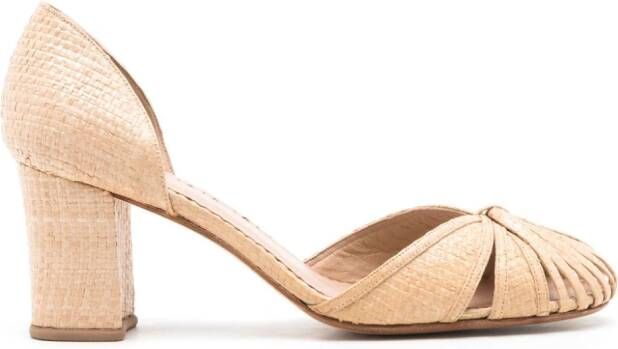 Sarah Chofakian Geweven pumps Beige