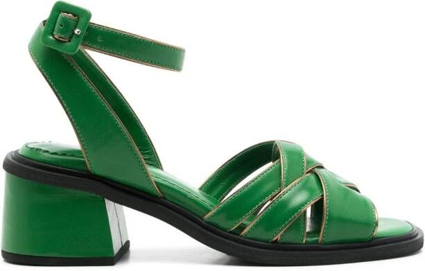 Sarah Chofakian Giverny leren sandalen Groen