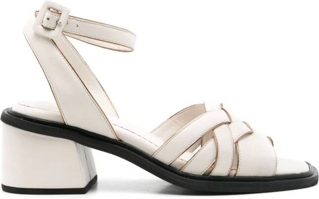 Sarah Chofakian Giverny leren sandalen Wit