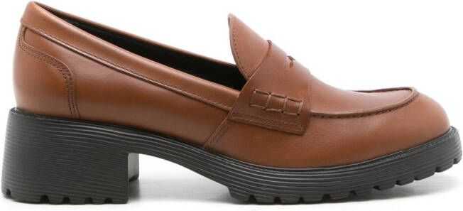 Sarah Chofakian Holly leren loafers Bruin