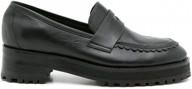 Sarah Chofakian Holly leren loafers Zwart