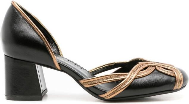 Sarah Chofakian Irene pumps met contrast afwerking Zwart