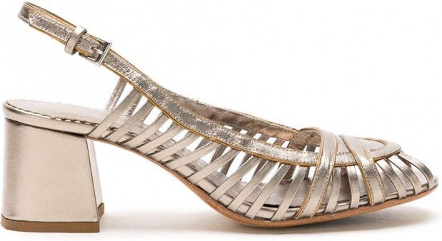 Sarah Chofakian Jezz leren sandalen Goud