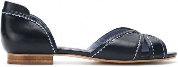Sarah Chofakian leather flat sandals Blauw