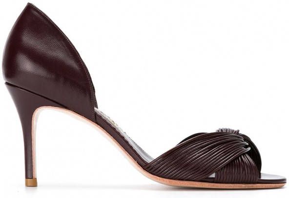 Sarah Chofakian lederen pumps Bruin