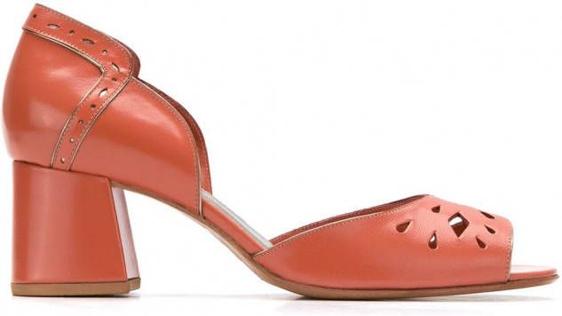 Sarah Chofakian lederen pumps Bruin