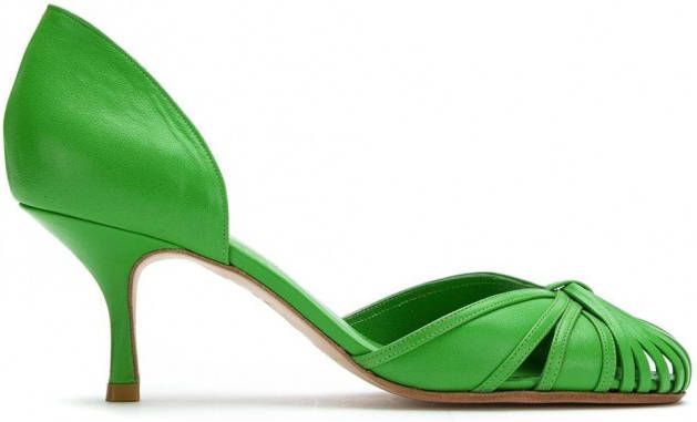 Sarah Chofakian leather pumps Groen