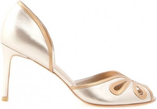 Sarah Chofakian Dancing House 75mm metallic pumps