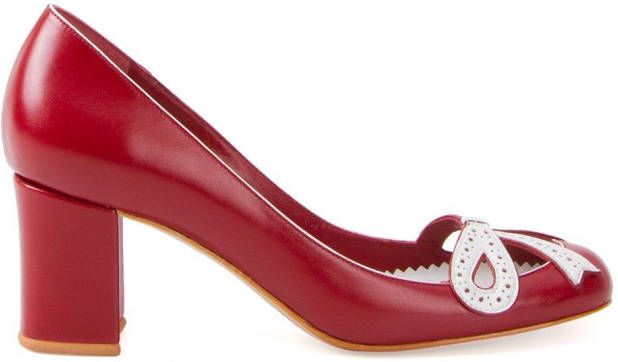 Sarah Chofakian lederen pumps Rood