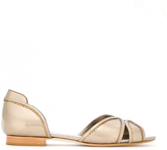 Sarah Chofakian Leren ballerina's Metallic