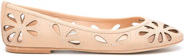 Sarah Chofakian leren ballerinas Beige