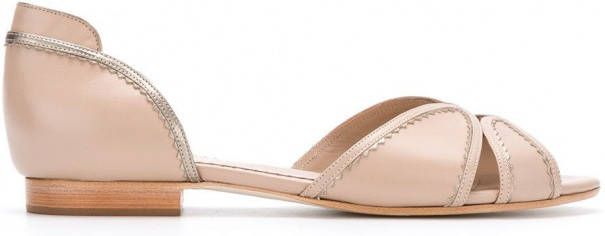 Sarah Chofakian leren ballerinas Beige