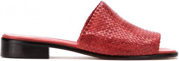 Sarah Chofakian leather mules Rood