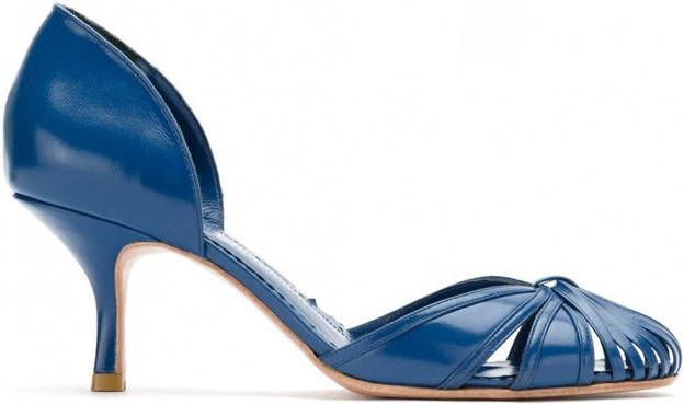 Sarah Chofakian Leren pumps Blauw