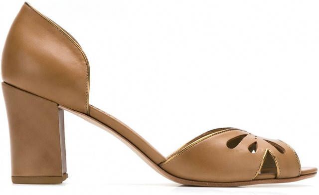 Sarah Chofakian leren pumps Bruin