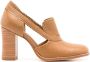 Sarah Chofakian Georges 75mm leren pumps Bruin - Thumbnail 1