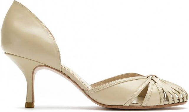 Sarah Chofakian leren pumps Beige