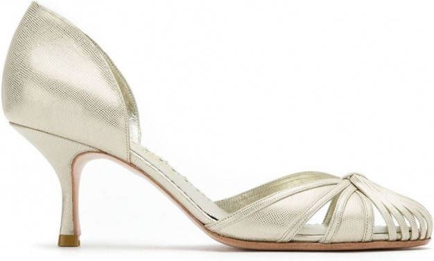 Sarah Chofakian Leren pumps Beige