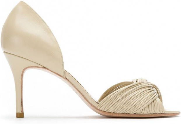 Sarah Chofakian Leren pumps Beige