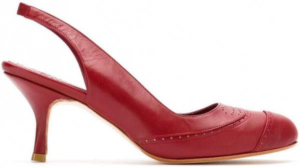 Sarah Chofakian Leren pumps Rood